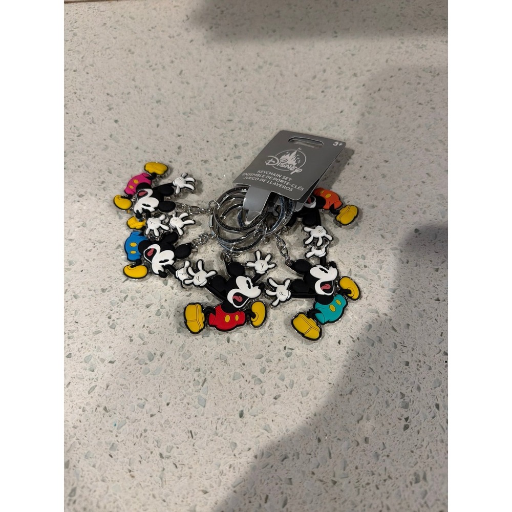 Disney Mickey Mouse Keychain Set Bundle Multicolor